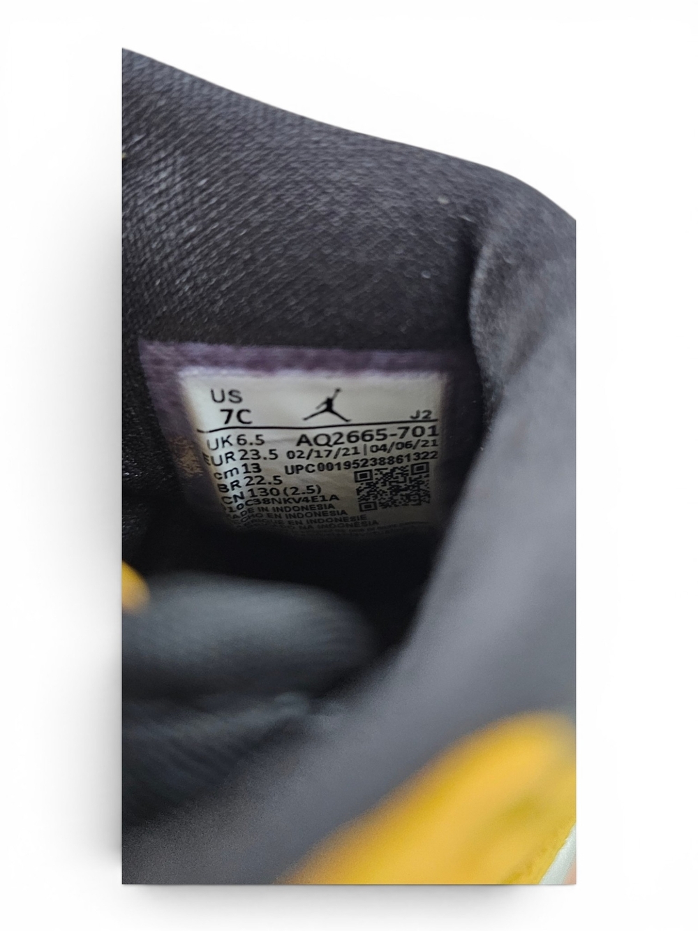 Nike Air Jordan 1 Mid Toddler Yellow Black 7C - Picture 10 of 10